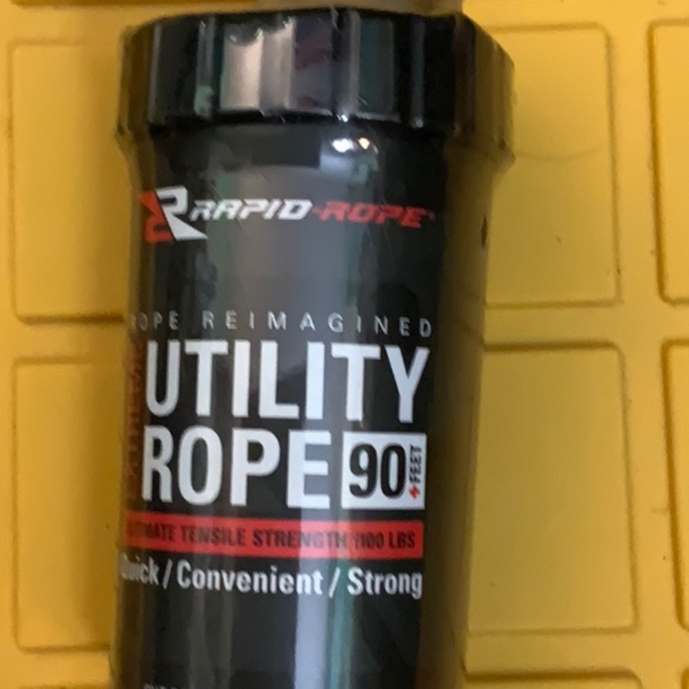 Utility rope in a can great for camping and quick tied down as needed